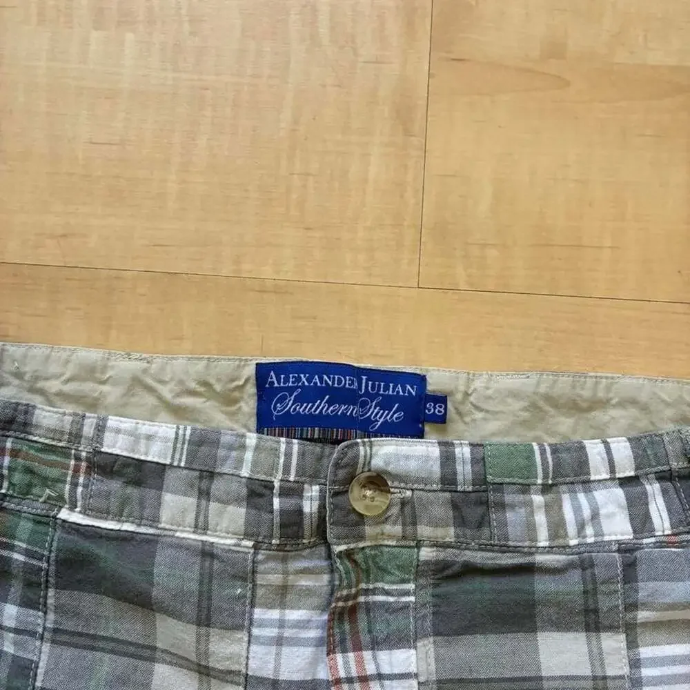 Alexander Julian Southern Style Patchwork Plaid Shorts 38